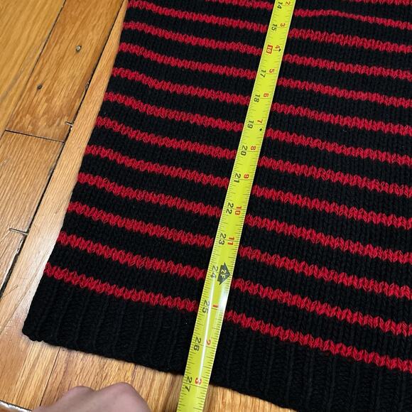 Diesel Knit Striped Black Red Wool Blend Sweater Sz Medium Grunge Designer - Picture 5 of 8